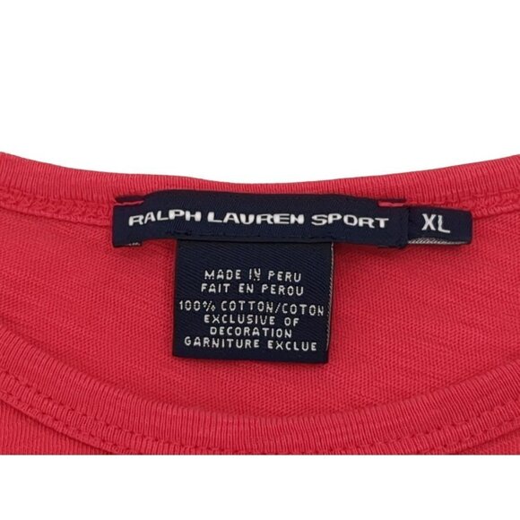 Ralph Lauren Sport Top T-Shirt Womens XL Red Short Sleeve - Picture 4 of 6
